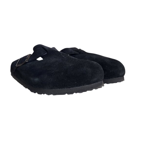 Birkenstock Boston Soft Footbed Clogs in Black Suede Men's Size 44 EU 11-11.5 US - Picture 4 of 11